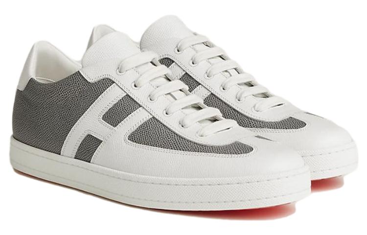 Lookbook HERMES愛馬仕 Boomerang 低幫繫帶 時尚板鞋 男款 白色