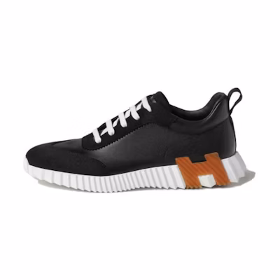 HERMES Bouncing 'Black Leather Low-Top'