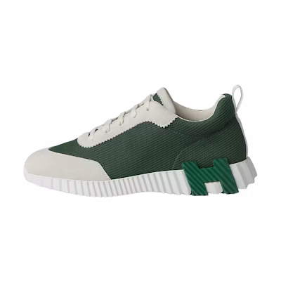 HERMES Bouncing 'Green Fashion Lace-Up Low-Top'