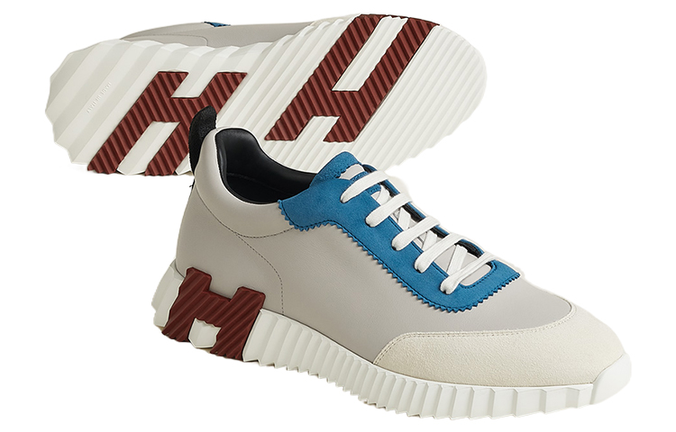 Shop 에르메스 그레이 가죽 로우탑 스니커즈 H221898Z-HGQ