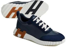 Purchase HERMES愛馬仕 Bouncing 皮革 時尚圓頭綁帶 低幫 運動休閒鞋 男款 海軍藍