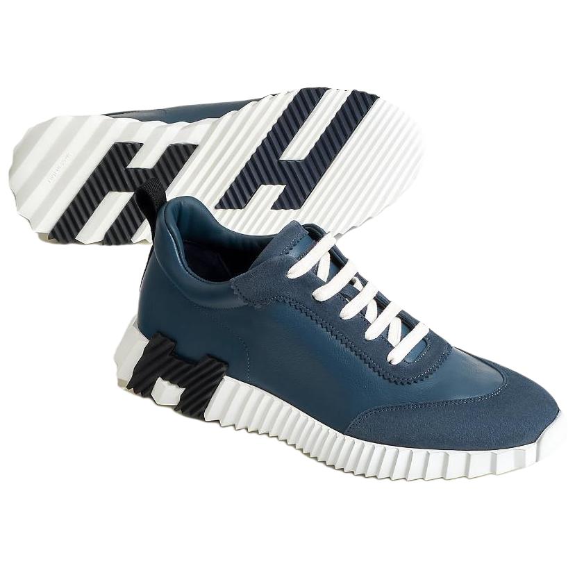 Shop HERMES愛馬仕 Bouncing 舒適簡約 低幫 生活休閒鞋 男款 藍色