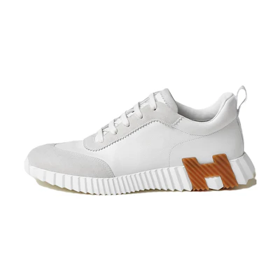 HERMES Bouncing 'White Brown Leather'