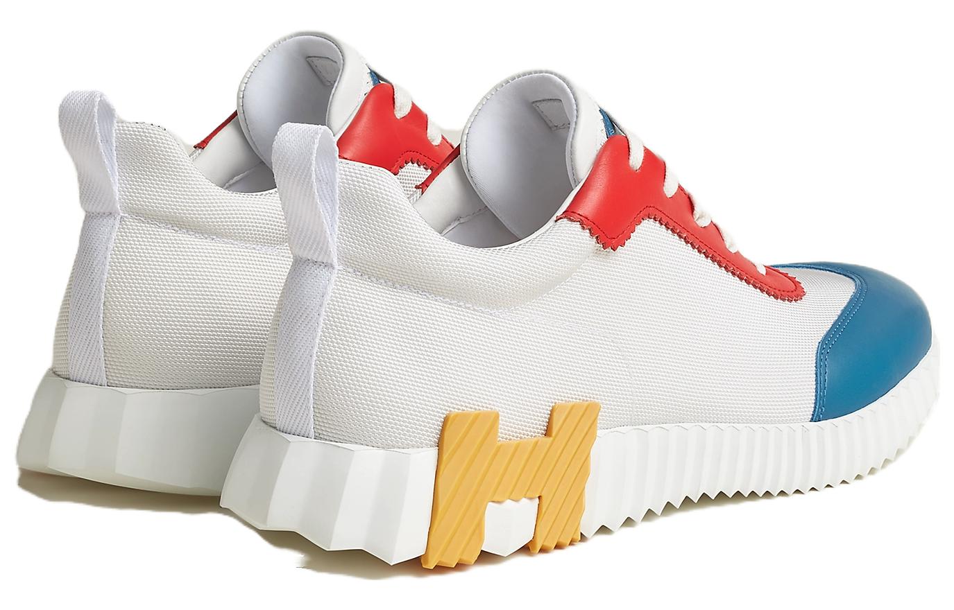 Lookbook HERMES愛馬仕 Bouncing 圓頭綁帶 低幫 休閒鞋 男款 白色