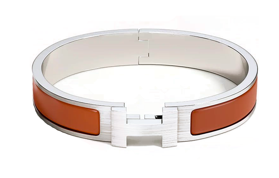 HERMES Bracelet for Men - Silver Color with Iconic Design. H703203FB8ET4