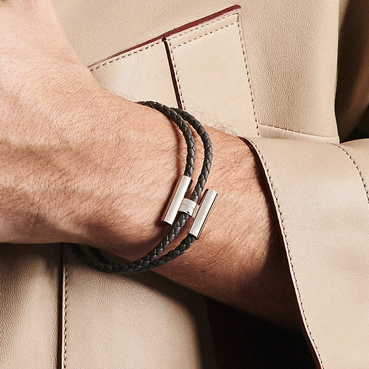 HERMES Braided Calfskin Leather Bracelet for Men H068406FP-8FT3 圖 6