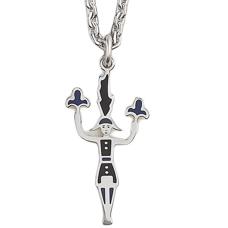 Shop 에르메스 브랜드 로고 메탈 실버 목걸이 유니섹스 커플 디자인. H100033FPAJ