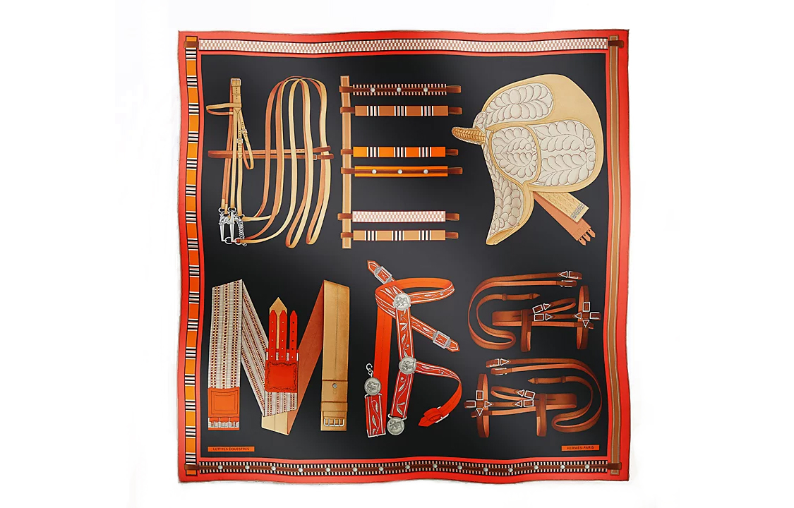 HERMES Branded Silk Scarf Unisex Couple Design in Multiple Colors. H004039s 05