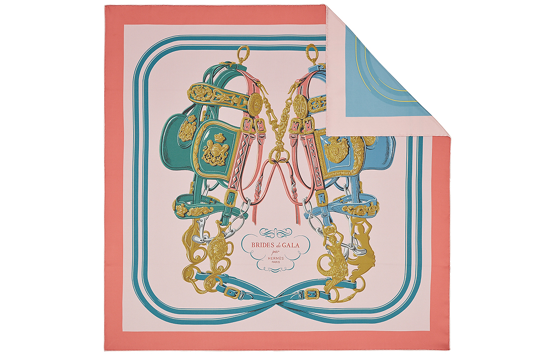 HERMES Brides de Gala Pink Double-Sided Silk Scarf Unisex Luxury Accessory H901266S-02 圖 2
