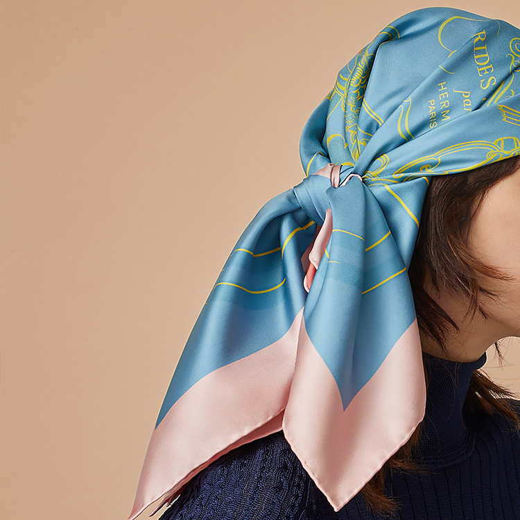 HERMES Brides de Gala Pink Double-Sided Silk Scarf Unisex Luxury Accessory H901266S-02 圖 5