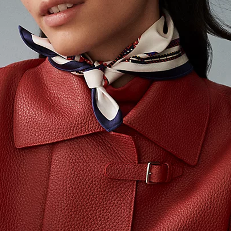 HERMES Brides de Gala Red Silk Scarf Unisex Logo Design H894052S10 圖 3