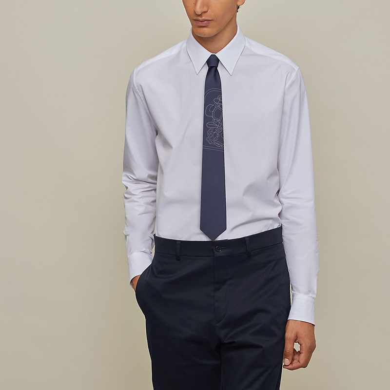 HERMES Brides de Gala Tie Navy Blue/Cream H351266T-02 圖 3