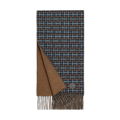 HERMES Brown Knit Wool Scarf for Men - Warm & Stylish. H393832T 01