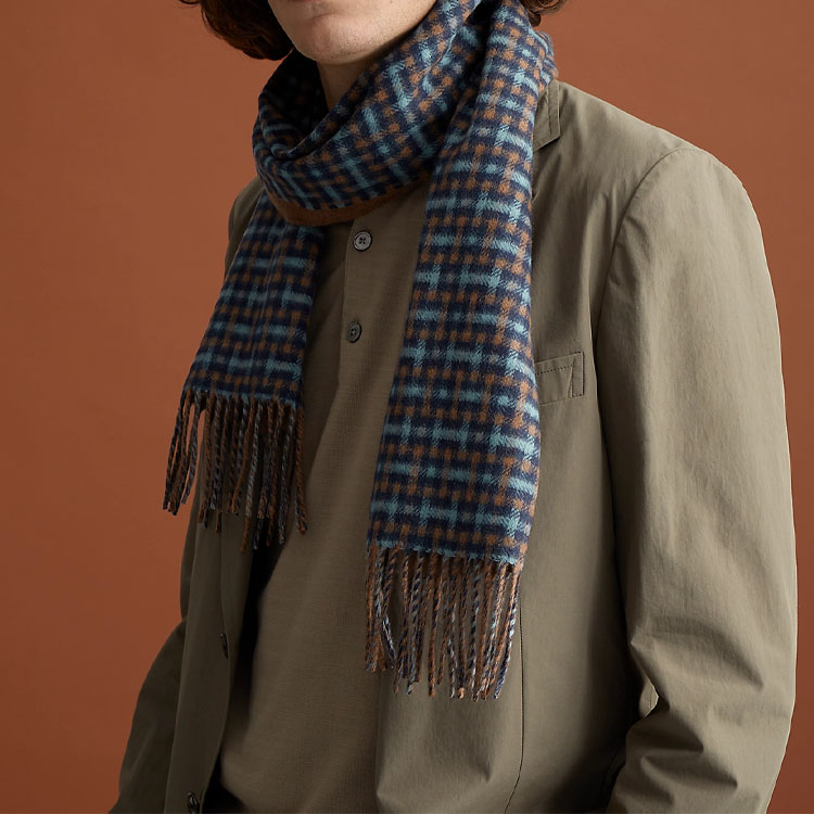 HERMES Brown Knit Wool Scarf for Men - Warm & Stylish. H393832T 01 圖 3