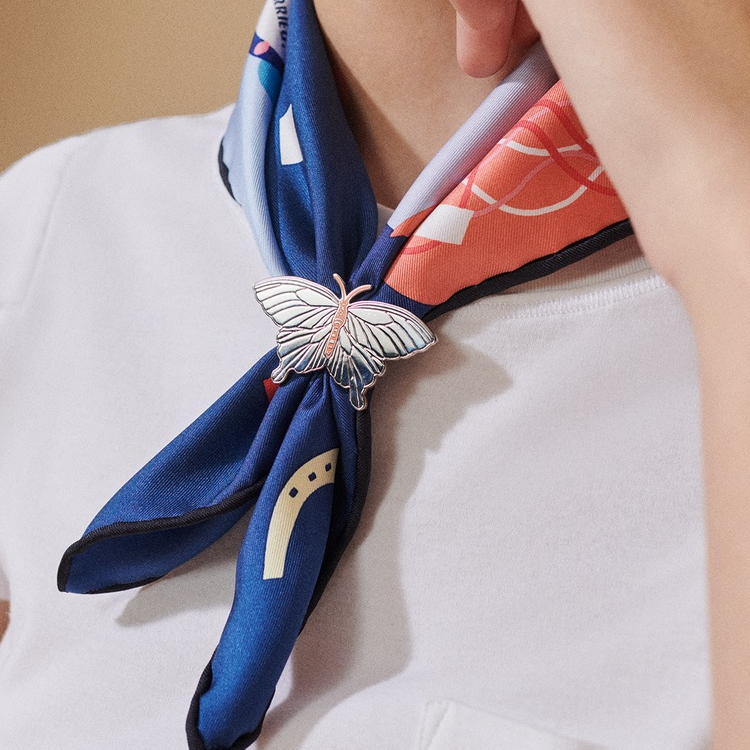 HERMES Butterfly Design Silk Scarf Unisex Couple Style Multicolor H603643S 00 圖 3