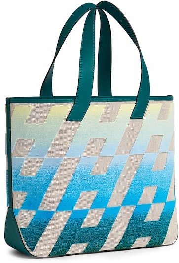 hermes-cabas-h-en-biais-40-bag-ecru-beige-jaune-pale-bleu-vert-bosphore