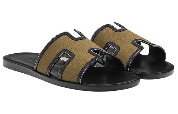 HERMES Calfskin Fashion Sandals 'Black Brown' 圖 2
