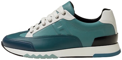 HERMES Calfskin Lace-Up Sneakers 'Green Blue' H191395Z-HMB HERMES Calfskin Lace-Up Sneakers 'Green Blue' H191395Z-HMB