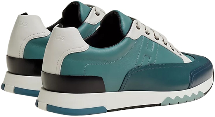 HERMES Calfskin Lace-Up Sneakers 'Green Blue' H191395Z-HMB Shop HERMES Calfskin Lace-Up Sneakers 'Green Blue' H191395Z-HMB