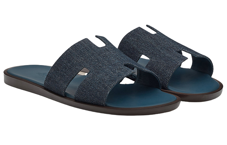 HERMES Calfskin Sandals 'Navy Blue' 圖 2