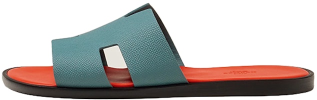 HERMES Calfskin Slipper 'Blue Orange' H221824Z-H7Q HERMES Calfskin Slipper 'Blue Orange' H221824Z-H7Q