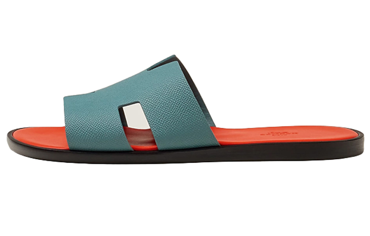 HERMES Calfskin Slipper 'Blue Orange' H221824Z-H7Q