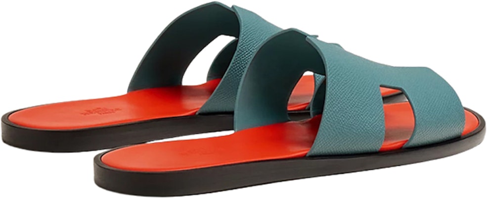 HERMES Calfskin Slipper 'Blue Orange' H221824Z-H7Q Shop HERMES Calfskin Slipper 'Blue Orange' H221824Z-H7Q