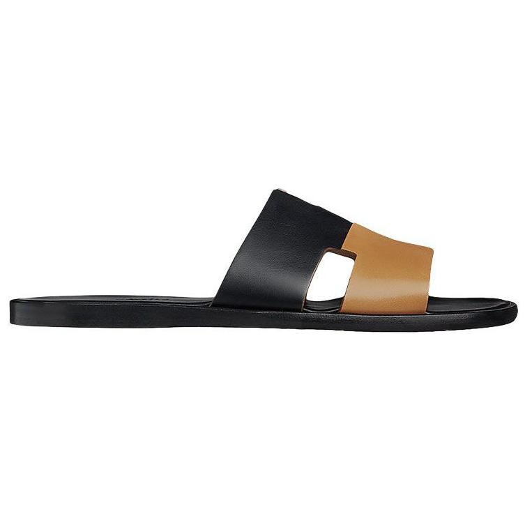 Order Sandal HERMES dari Kulit Anak Sapi 'Hitam Coklat' H172460Z-H31