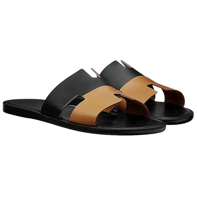 Lookbook Sandal HERMES dari Kulit Anak Sapi 'Hitam Coklat' H172460Z-H31