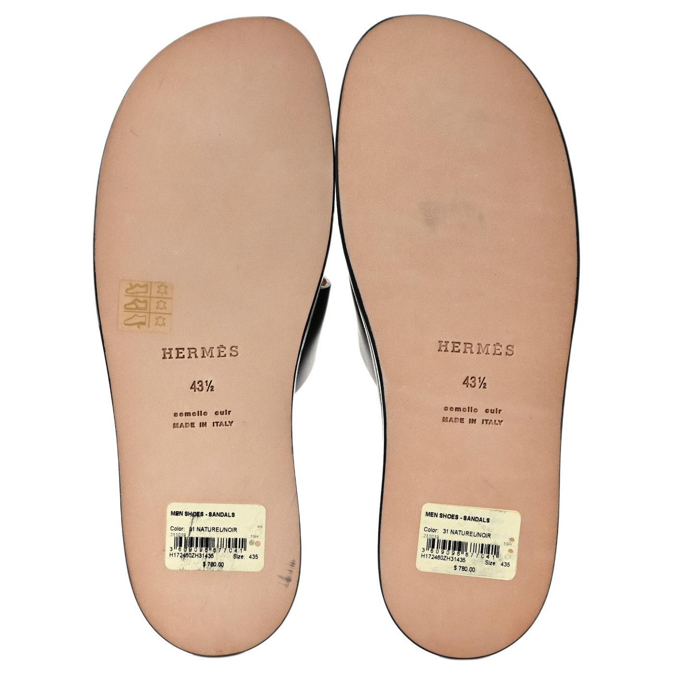 Purchase Sandal HERMES dari Kulit Anak Sapi 'Hitam Coklat' H172460Z-H31