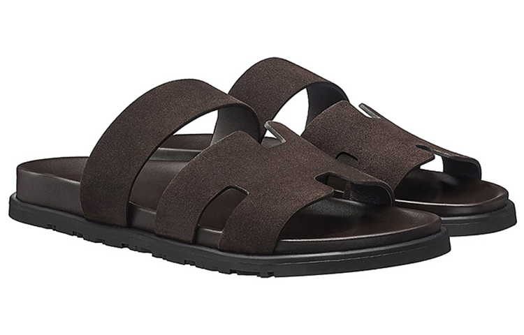 Order Sandal HERMES Kulit Anak Lembu 'Coklat Gelap' H202862Z-HT1