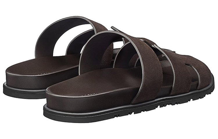 Lookbook Sandal HERMES Kulit Anak Lembu 'Coklat Gelap' H202862Z-HT1