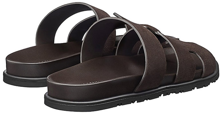 HERMES Calfskin Slippers 'Dark Brown' H202862Z-HT1 Lookbook HERMES Calfskin Slippers 'Dark Brown' H202862Z-HT1