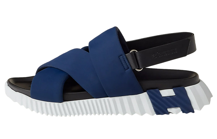 Buy HERMES Kalfsleer Gevlochten Open-Teen Klittenband Sandalen ''Blauw Fashion'' H231830Z-HI2