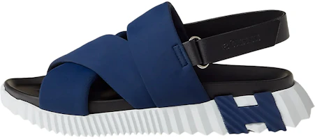 HERMES Calfskin Woven Open-Toe Velcro Sandals 'Blue Fashion' H231830Z-HI2 HERMES Calfskin Woven Open-Toe Velcro Sandals 'Blue Fashion' H231830Z-HI2