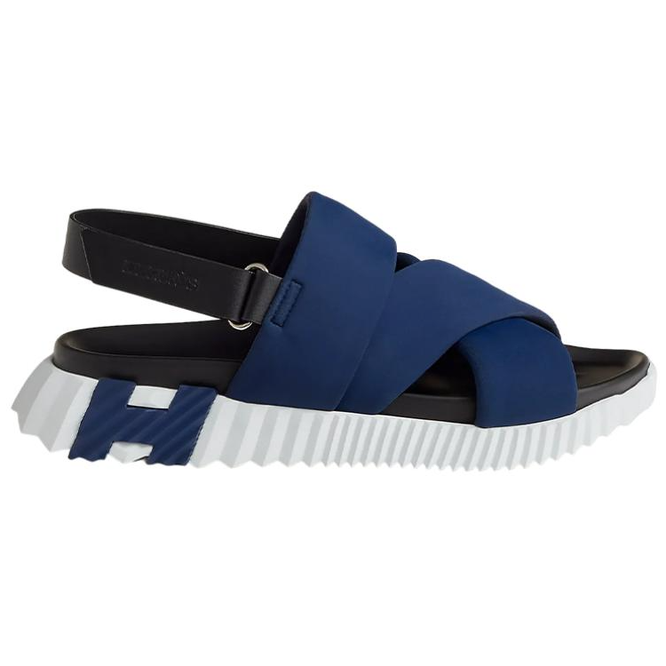 Order HERMES Kalfsleer Gevlochten Open-Teen Klittenband Sandalen ''Blauw Fashion'' H231830Z-HI2