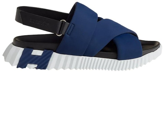 HERMES Calfskin Woven Open-Toe Velcro Sandals 'Blue Fashion' H231830Z-HI2 Order HERMES Calfskin Woven Open-Toe Velcro Sandals 'Blue Fashion' H231830Z-HI2