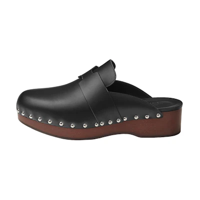 HERMES Calya Mule 'Black Leather Fashion'