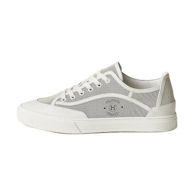 HERMES Canvas Low-Top Lace-Up 'Purple White Fashion'