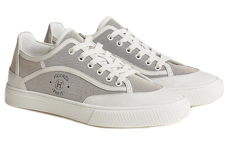 Shop HERMES Kanvas Rendah-Bertali 'Ungu Putih Fesyen' H231724Z-HPN