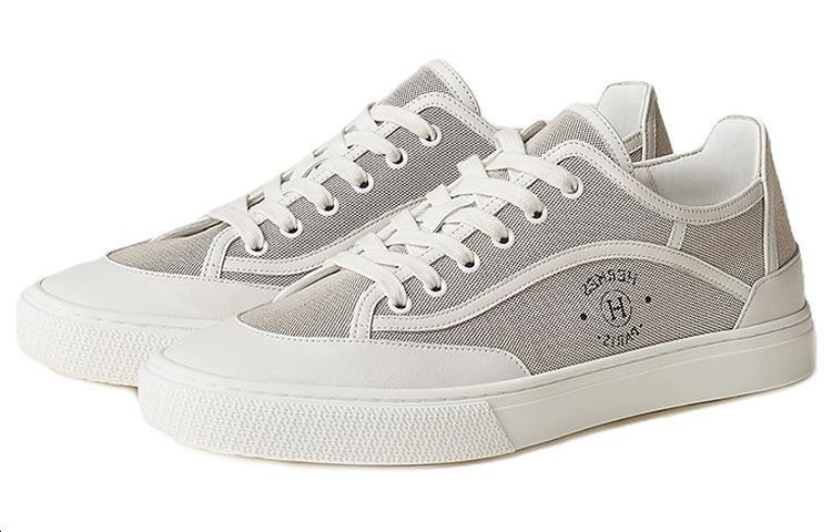 Shop HERMES Kanvas Low-Top Tali Ungu Putih Fashion H231724Z-HPN