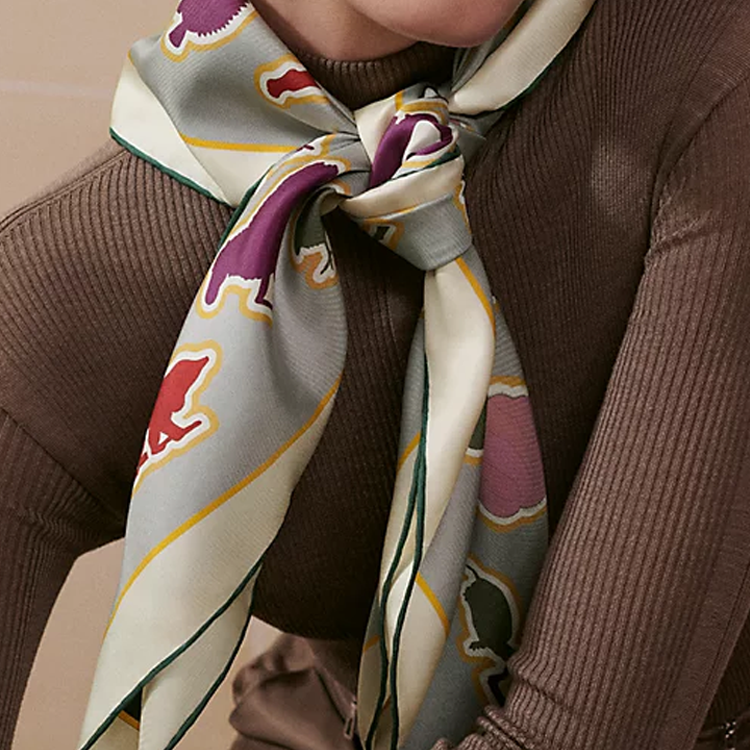 HERMES Caracteristick Silk Scarf Unisex Reversible Design Multiple Colors. H904165S 03 圖 5