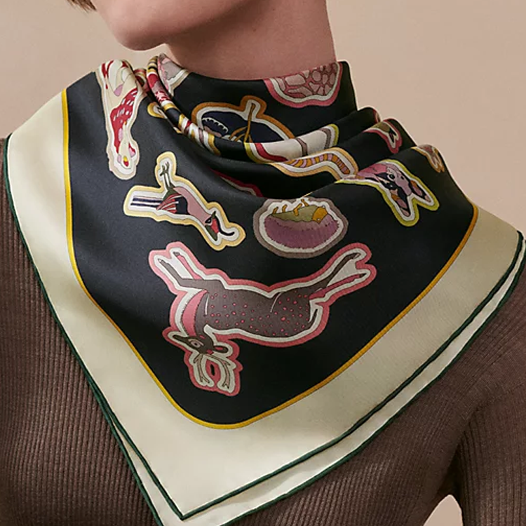 HERMES Caracteristick Silk Scarf Unisex Reversible Design Multiple Colors. H904165S 03 圖 6