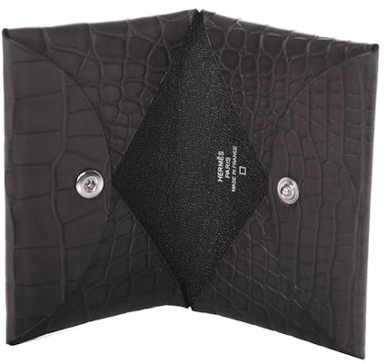 Tarjetero Hermes Calvi de Cocodrilo Mate Graphite Lookbook Tarjetero Hermes Calvi de Cocodrilo Mate Graphite