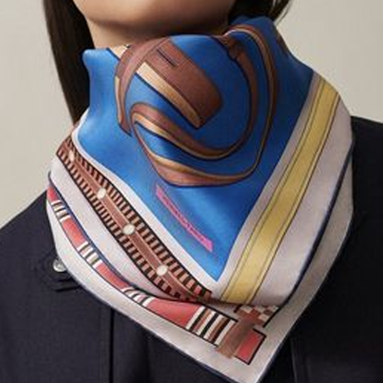 HERMES Carre Large Printed Silk Scarf Unisex Couple Style Multicolor. H004039S 07 圖 3