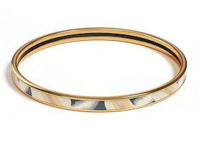 HERMES Carre Print Enamel Bracelet Gold Unisex Couples Edition. H240004F F365 HERMES Carre Print Enamel Bracelet Gold Unisex Couples Edition. H240004F F365