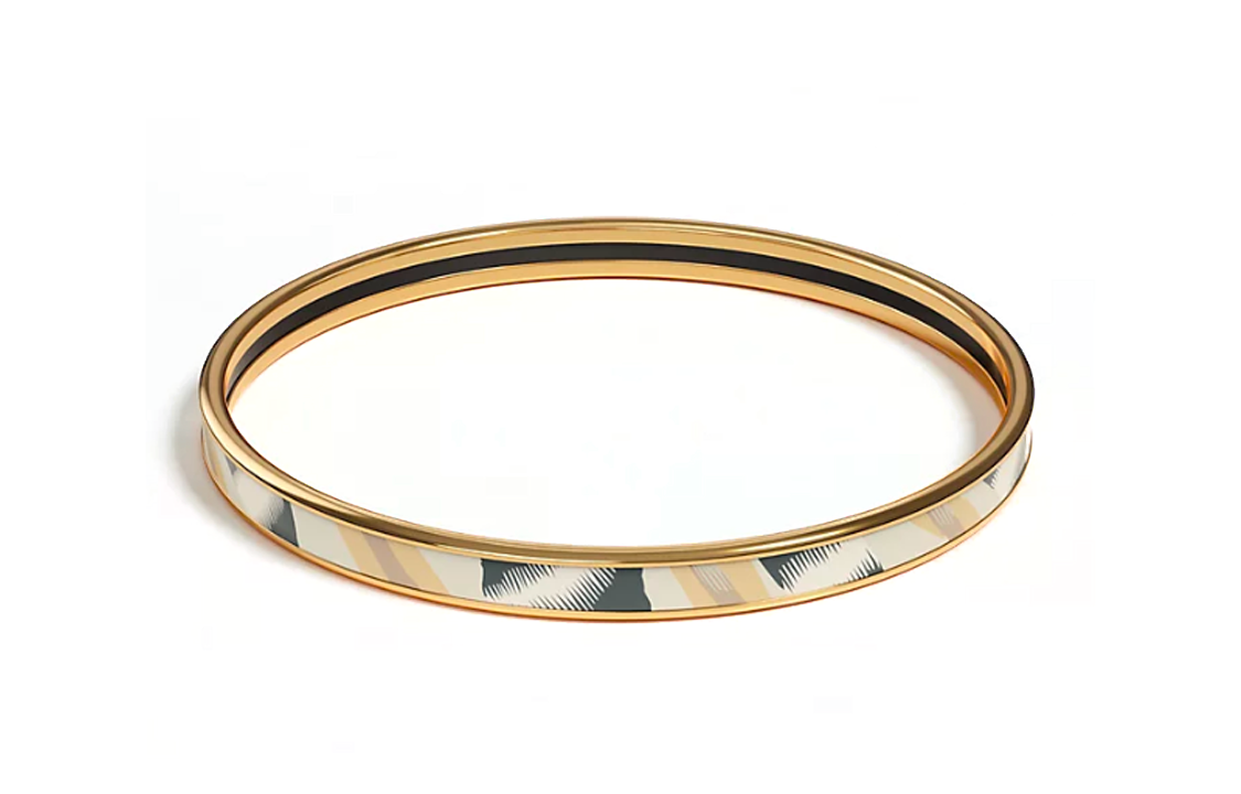 Order 에르메스 까레 프린트 에나멜 브레이슬릿 골드 유니섹스 커플 에디션. H240004F F365