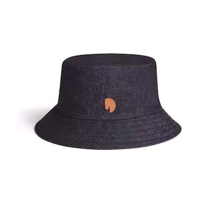 HERMES Carrousel Fred Clou Cotton Bucket Hat Blue Unisex Couple Style. H232080N 6060