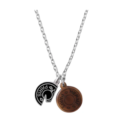 HERMES Carrousel Silver Necklace Unisex Couple Design. H077325FP03