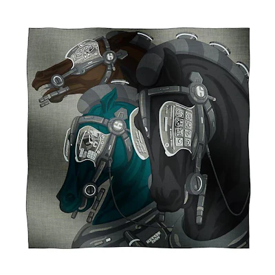 HERMES Cartoon Design Cashmere Silk Scarf for Men - Multicolor H104001T23